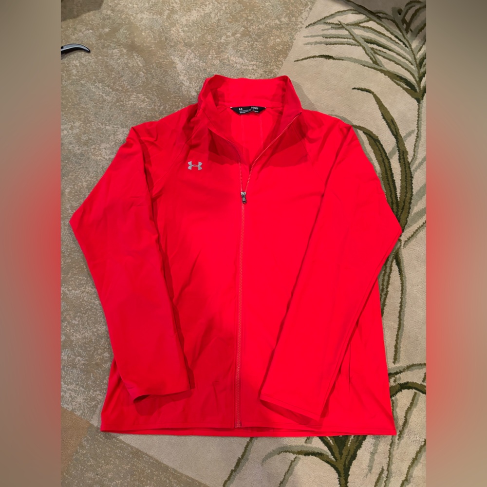 Under Armour Men’s Full Zip Jacket
 XL Red Lightweight Athletic Track Jacket